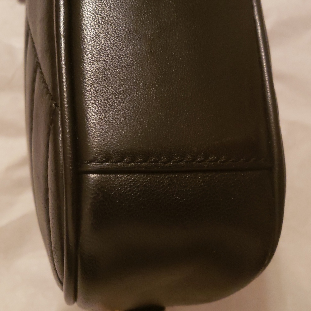 Tory Burch Leather Crossbody "Kira" Chevron Quilted Small Camera Bag, Black - Picture 8 of 13